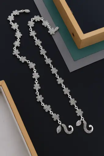 [PRD0010] Rose Adorn Silver Anklet